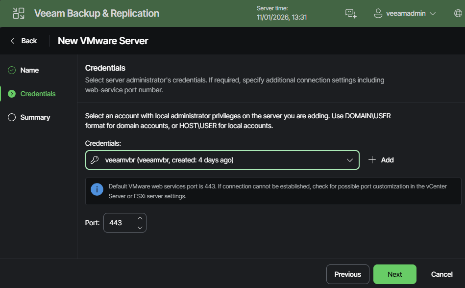 Adding an ESX or vCenter to VBR picture 03